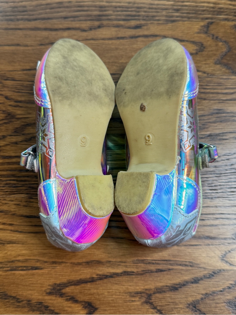 Disney Frozen Toddler Girls Iridescent Mary Jane Dress Up Shoes with Bow Size 9 - Picture 13 of 13
